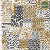 Patchwork Ethnic Ikat Kilim Patterned Digital Printed Fabric